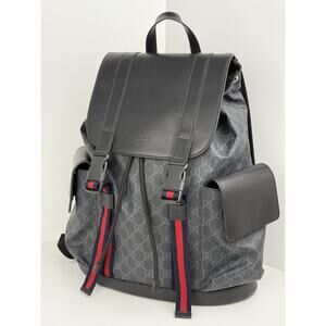 GUCCI GG Supreme Black Canvas Backpack